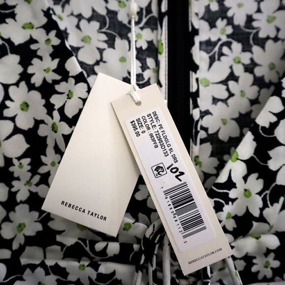 Rebecca Taylor 722953D133 Women's Sz 0 Paige Floral Print Long Sleeve Dress - Picture 9 of 16